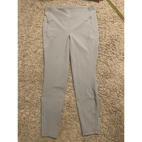 LULULEMON SenseKnit High-Rise Gray Running Leggings, Women’s Size 16 - Picture 3 of 9
